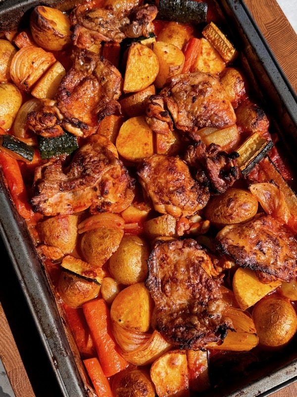 Oven Chicken Thighs and Potatoes