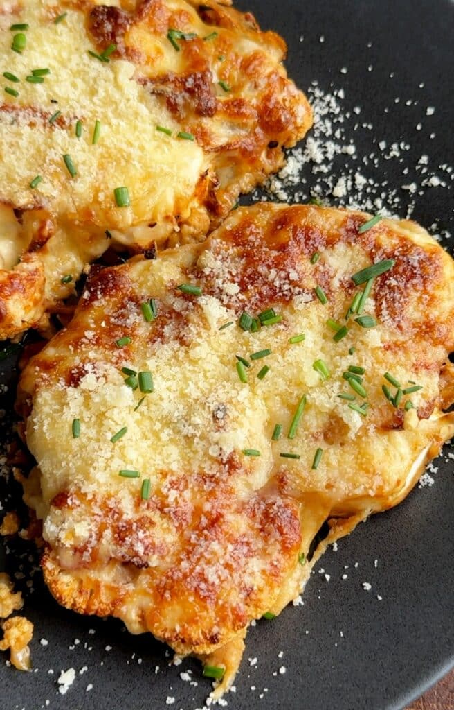 Cheesy Cauliflower Steaks with Bacon