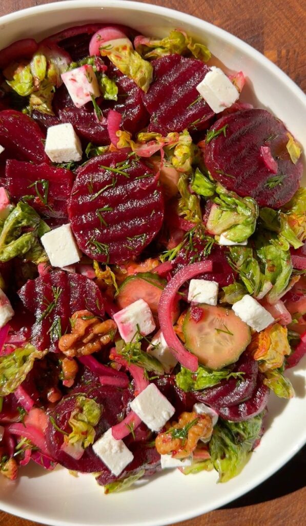 Easy Beet Salad with Feta and Cucumbers
