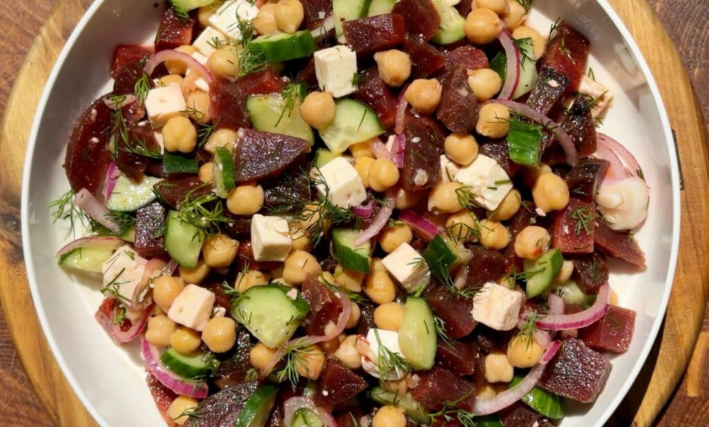 Beetroot Chickpea Salad with Feta
