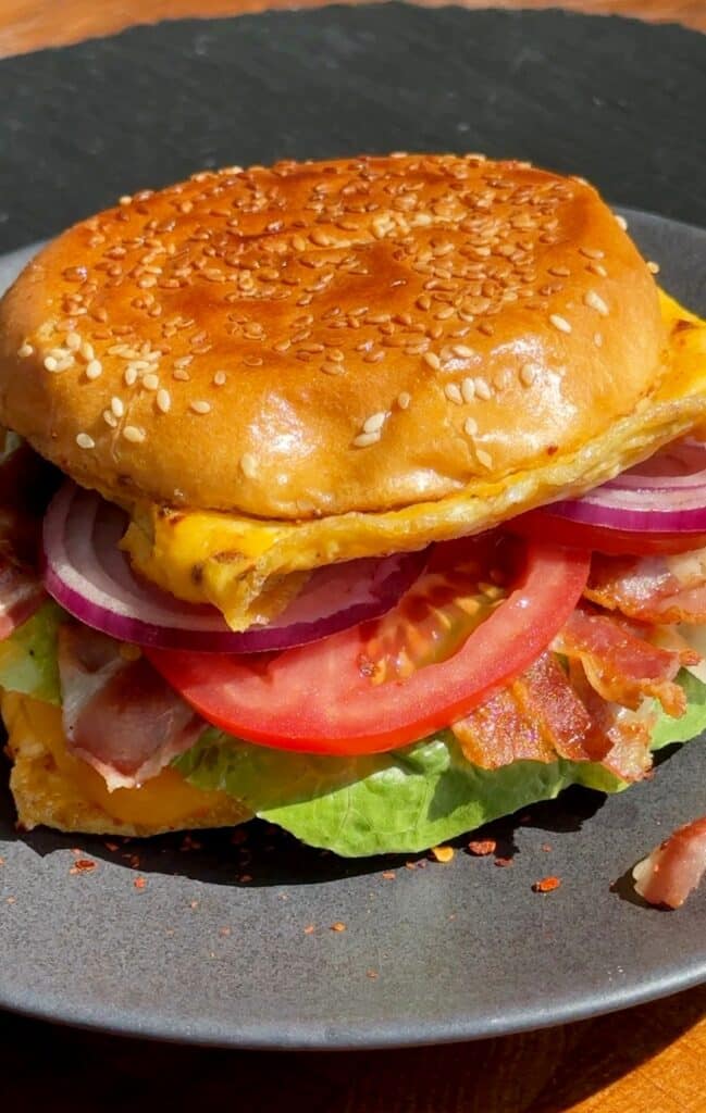 One-Pan Egg Breakfast Burger