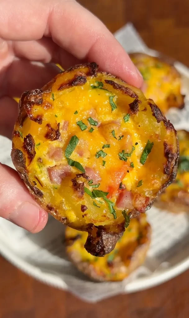 Cheesy Smashed Potato Cups