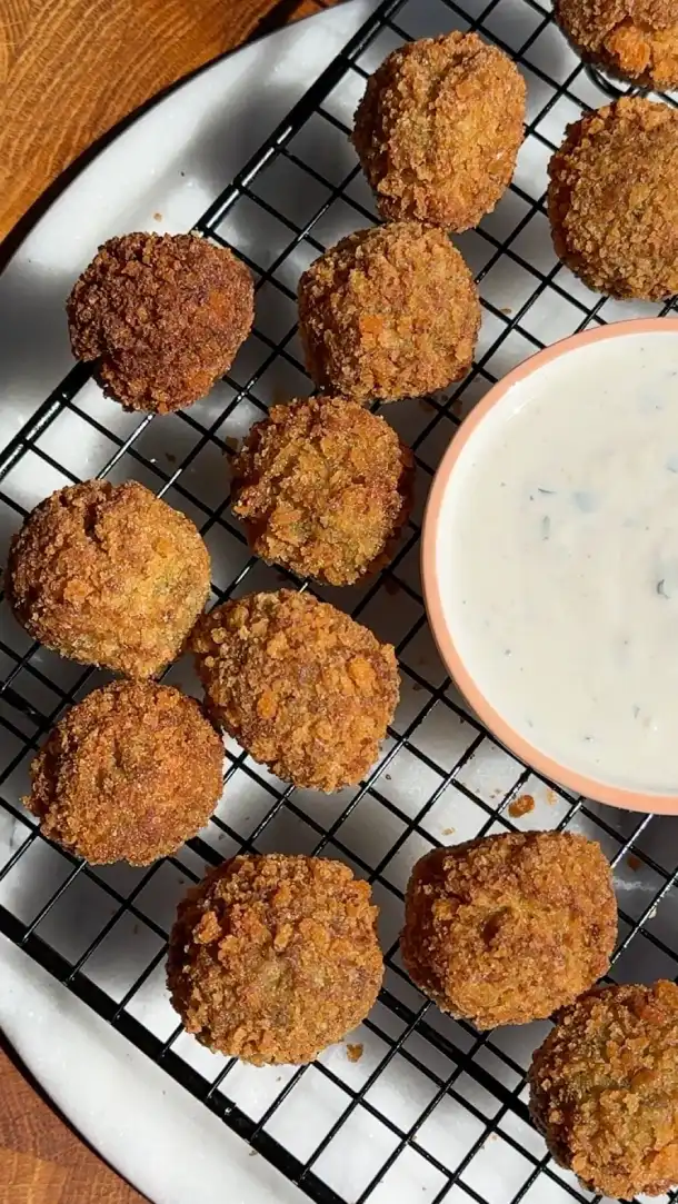 Crispy Zucchini Falafel with Creamy Yogurt-Tahini Sauce